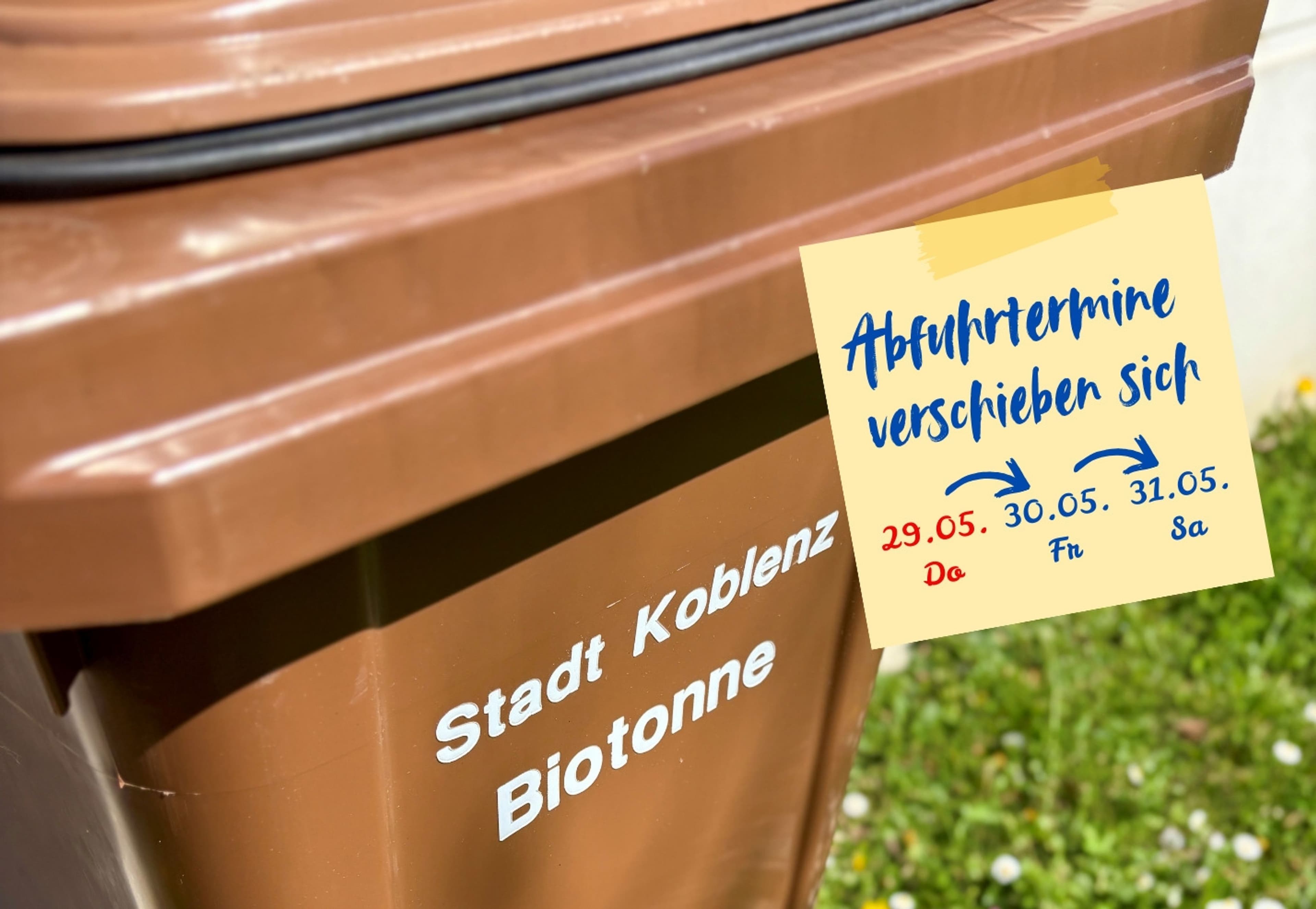 Abholzeiten an Christi Himmelfahrt verschoben