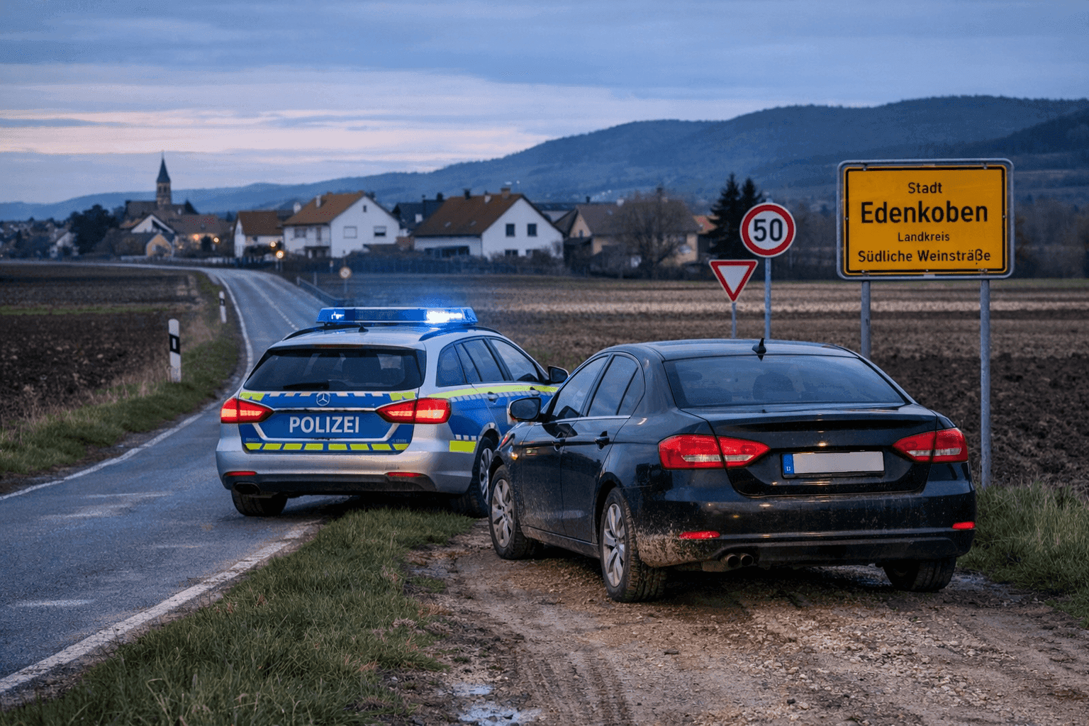 Flucht vor Polizei endet auf Feldweg