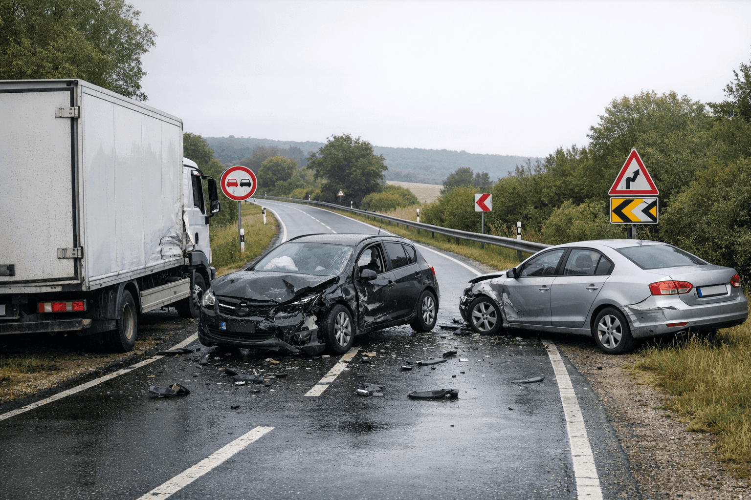 Riskantes Überholmanöver endet in Unfall