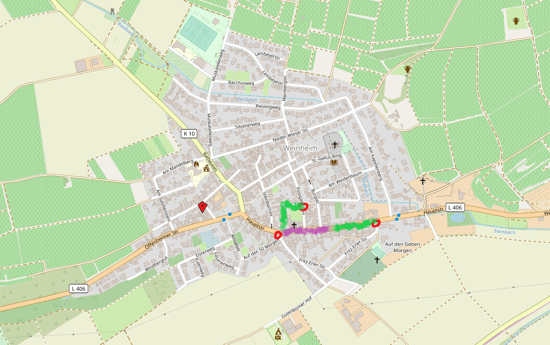 Vollsperrung der Hauptstraße in Alzey-Weinheim