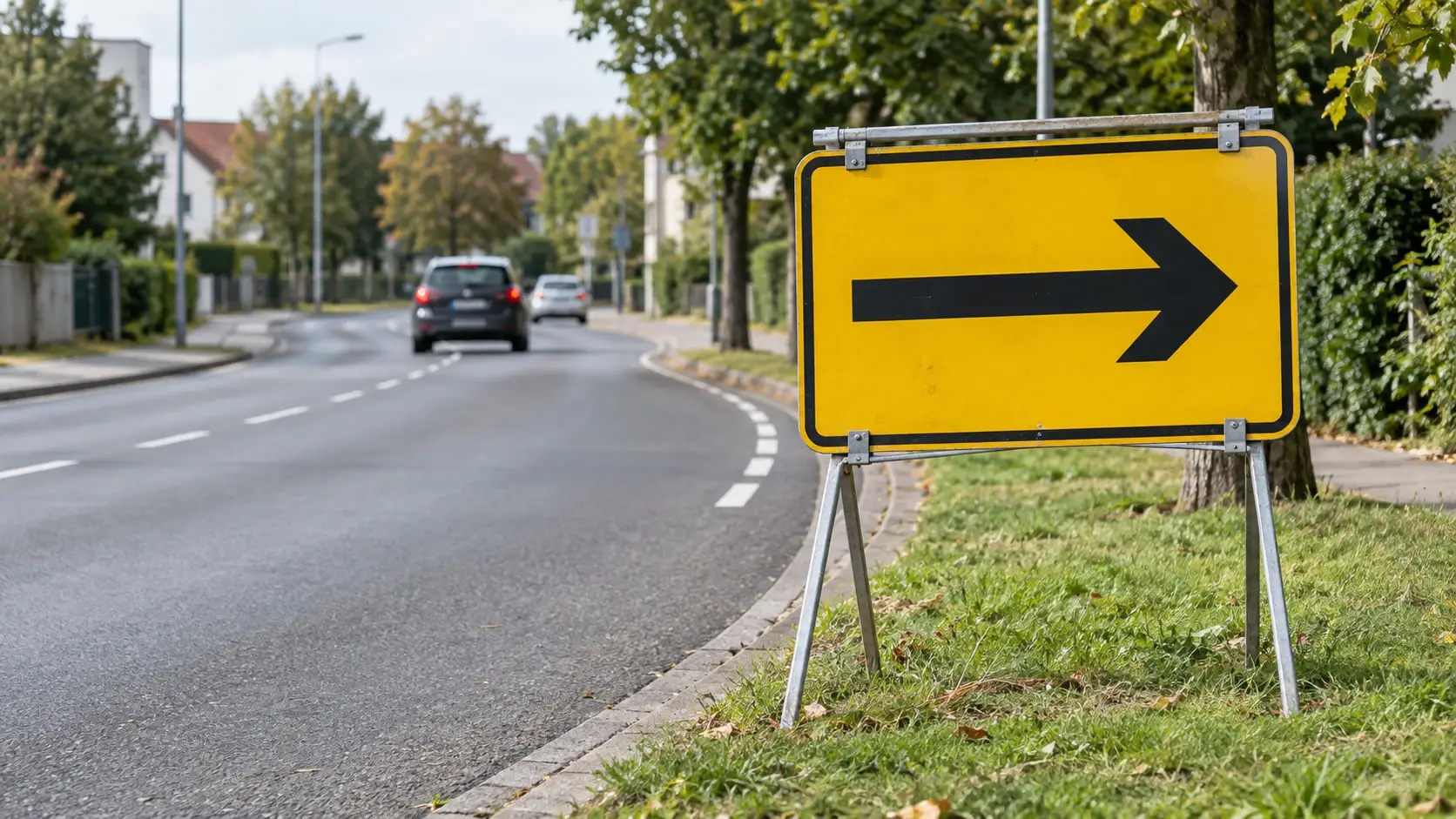 Umleitung mit Richtungspfeil an einem nicht identifizierbaren Ort.